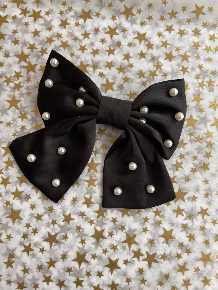 Satin Luxe Pearl Bow