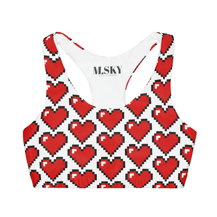 Pixel Heart Double Lined Seamless Cropped Tank