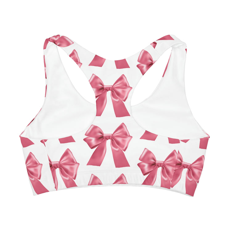Pink Bow Girls' Double Lined Seamless Cropped Tank
