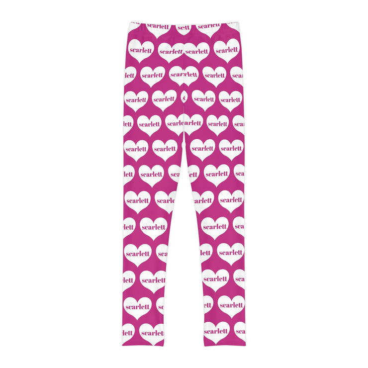 Personalized Sweetheart Full-Length Active Leggings, Hot Pink