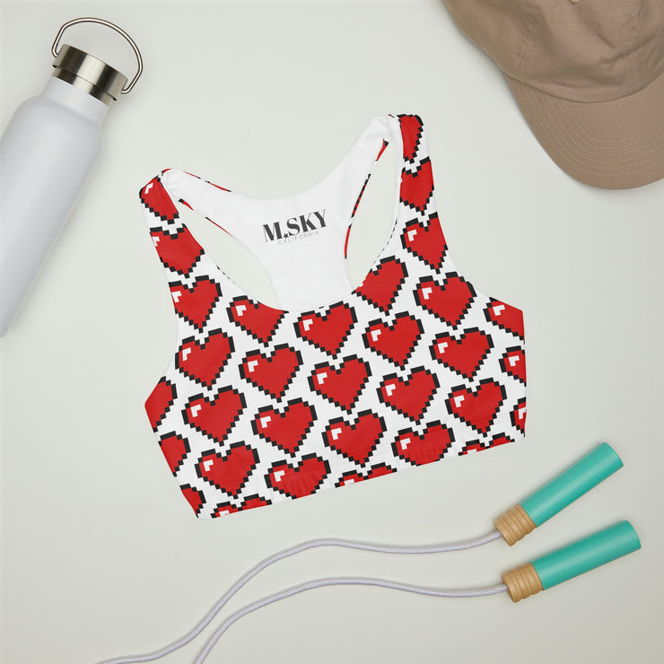 Pixel Heart Double Lined Seamless Cropped Tank
