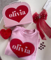 Valentine’s SweetHEART Personalized Suitcase Box (Block Font)