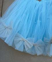 Bows Galore Skirt - Sky Blue/Almond