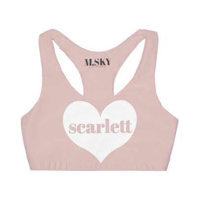 Personalized Sweetheart Double Lined Seamless Cropped Tank, Blush