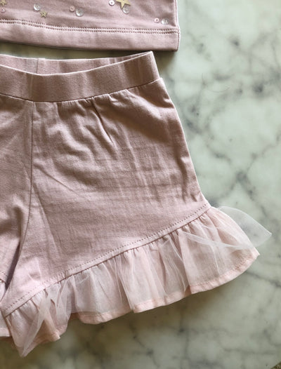 Petite Tropez Ruffle Shorts - Blush