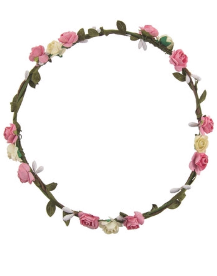 Pink and Cream Flower Crown