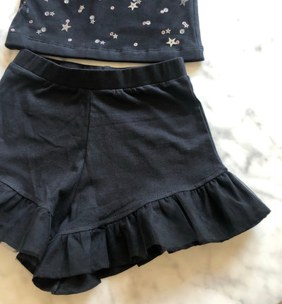 Petite Tropez Ruffle Shorts - Black