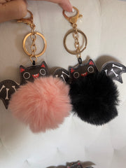 Cutie Bat Pom Keychain