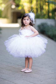 princess dress white White/Ivory Off the Shoulder Puffy Tulle Lace Ball Gown Bridal Gown adding a romantic touch that is both vintage and chic Ethereal White Princess Cotton Dress