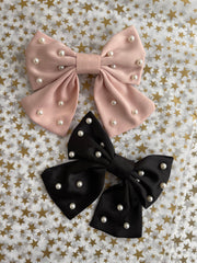 Satin Luxe Pearl Bow