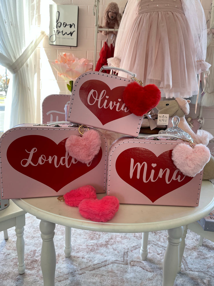 Valentine’s SweetHEART Personalized Suitcase Box (Script Font)