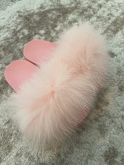 Girls Ultra Luxe Fur Slides
